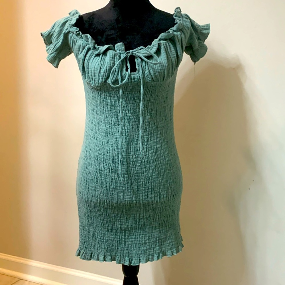 Green Bardot Dress
